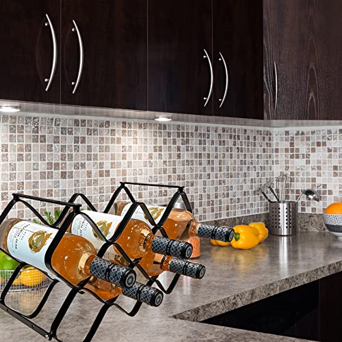 10-Bottle Metal Lattice Wine Rack, Wall Mountable & Freestanding Tabletop Holder for Home, Kitchen, or Bar, Black