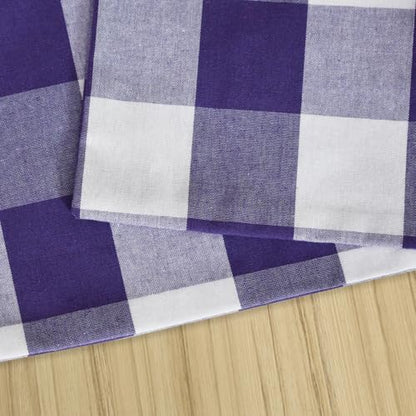 Purple & White 2 Side Cotton Buffalo Check Placemats Set of 4 Heat Resistant Dining Table Place Mats for Kitchen Table 12 x 18 inches - color: Plaids Purple & White, size: Rectangular Placemats 12" x 18"