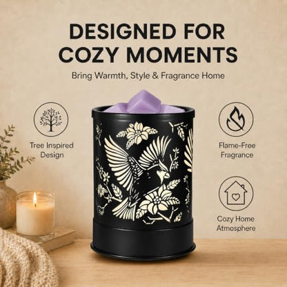 nawaza Wax Melts Warmer Scented Metal 2-in-1 Electric LED Burner Cardinal | Candle wax melter, home office decor, Christmas gift for women, grandma, mom, cardinal themed aroma decor - style: Red Bird