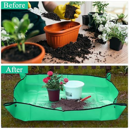 FANTIAN Potting Mat for Indoor Plant Transplanting, 29.5" X29.5" Waterproof Repotting Mat, Foldable Soil Change Mat Gardening Planting Mat - Gifts for Plant Lovers - size: 29.5" X 29.5"
