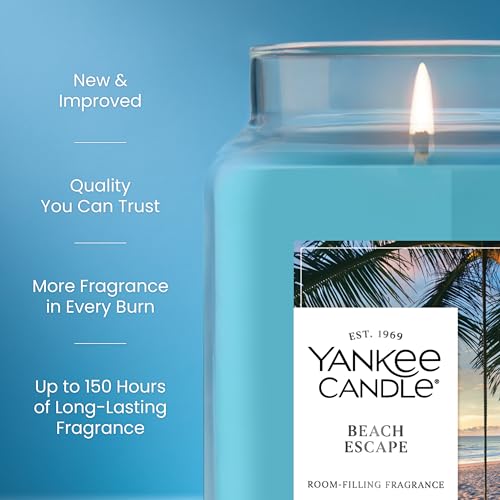 Yankee Candle Beach Escape Scented Candle, 22oz Large Jar with up to 150 Hour Burn Time, Giftable - color: Beach Escape, size: 22 oz