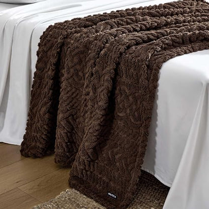 Nautica - Sherpa Throw Blanket, 50" x 60", Reversible & Soft Blanket for Couch or Bed, Cozy Bedding for Year Round (Declan Brown) - color: Declan Brown