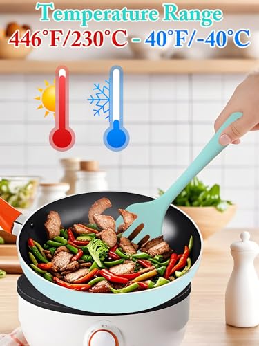 Kitchen Utensil Set,5 Pcs Mini Silicone Cooking Utensils Sets | Heat Resistant Non Stick Kitchens Gadgets BPA-Free Spatula Set,Kids Kitchen Tools Kitchen Set for Cooking - color: Green