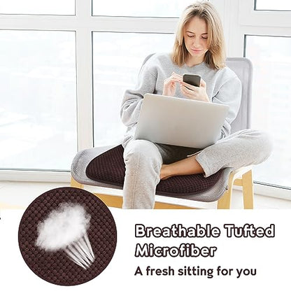Kitchen Chair Cushions for Dining Chairs Thin Non Slip Office Seat Pads | Brown 17x15 U Shaped Washable Soft Thick Memory Foam Large Metal Wooden Outdoor Patio Chair Cushions - color: New Brown