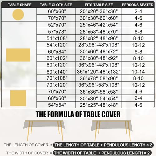 Smiry Rectangle Table Cloth, Waterproof Heavy Duty Vinyl Tablecloths, Wipeable Washable Table Cover for Kitchen and Dining Room (Beige, 60" X 84") (Pack of 2) - color: Beige, size: 84" x 60" (Rectangular) (Pack of 2)