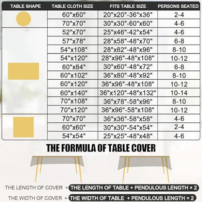 Smiry Rectangle Table Cloth, Waterproof Heavy Duty Vinyl Tablecloths, Wipeable Washable Table Cover for Kitchen and Dining Room (Beige, 60" X 84") (Pack of 2) - color: Beige, size: 84" x 60" (Rectangular) (Pack of 2)