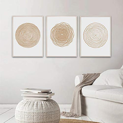 Mid Century Modern Boho Canvas Print - Abstract Geometric Canvas Wall Art Set - Scandinavian Wall Art for Living Room & Bedroom Decor - No Framed