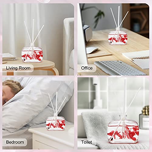 Reed Diffuser Set with Sticks, Daroma Dried Flowers Aromatherapy Reed Diffuser with Nature Essential Oil, Fragrance Scent Diffuser for Home Décor & Office, for Birthday, Christmas, Rose