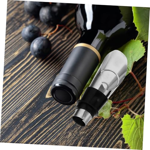 STOBAZA Elegant Wine Accessories Kit Bottle Opener Pourer Stopper Set Made of Stainless Steel for Gifting