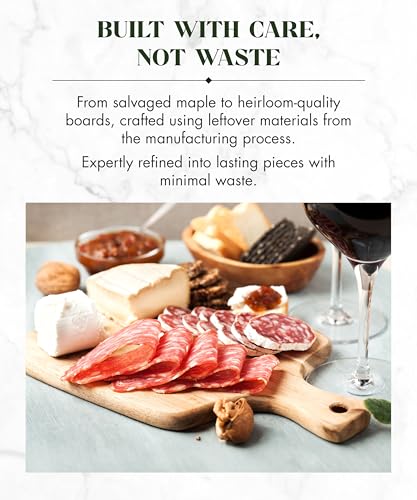 Labell Canadian Maple Wood Cutting Board with Handle, 8 x 16 x 0.75 in | Charcuterie Serving Board, Stain Resistant, Flat Paddle, for Meat, Cheese, Veggies - size: Extra-Large (8" x 16")