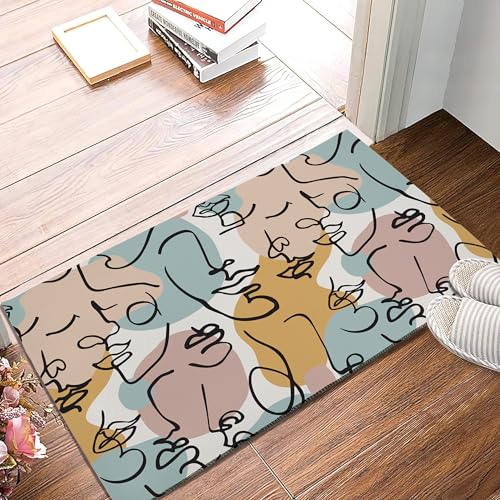 Line Art Door Mat Seasonal Decorative Modern Geometric Shapes Doormat Non Slip Backing Indoor Outdoor Entryway Floor Mat Home Decor 17x30 Inch - color: Modern Geometric Shapes