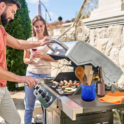 Ceramic Utensils Holder，Extra Large Stable Ceramic Cooking Tool Organizer Set for Kitchen，For Countertop ,Navy Blue - color: Navy Blue