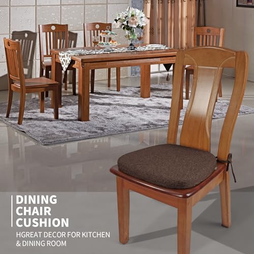 SINOSSO 1 Pack Memory Foam Chair Cushions for Dining Chair, Friendly Woven Fabric 16" U-Shape Comfortable Kitchen Chair Pad, Removable Slip Resistant Seat Cushion (1 Piece, Dark Brown) - color: Dark Brown