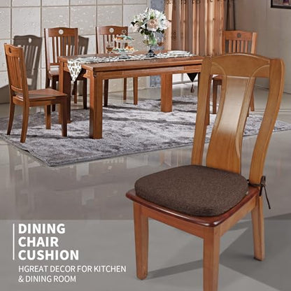 SINOSSO 1 Pack Memory Foam Chair Cushions for Dining Chair, Friendly Woven Fabric 16" U-Shape Comfortable Kitchen Chair Pad, Removable Slip Resistant Seat Cushion (1 Piece, Dark Brown) - color: Dark Brown