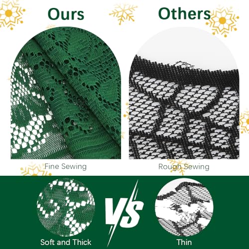 St Patricks Day Table Runner Cotton Woven Coffee Table Runners Green Lace Table Runners for Tables Farmhouse Tables Runners Dresser Scarf Rectangular Laces Doilies for Kitchen Dining Table Decor - size: 13 x 70 Inch, style: Green