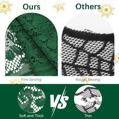 St Patricks Day Table Runner Cotton Woven Coffee Table Runners Green Lace Table Runners for Tables Farmhouse Tables Runners Dresser Scarf Rectangular Laces Doilies for Kitchen Dining Table Decor - size: 13 x 70 Inch, style: Green