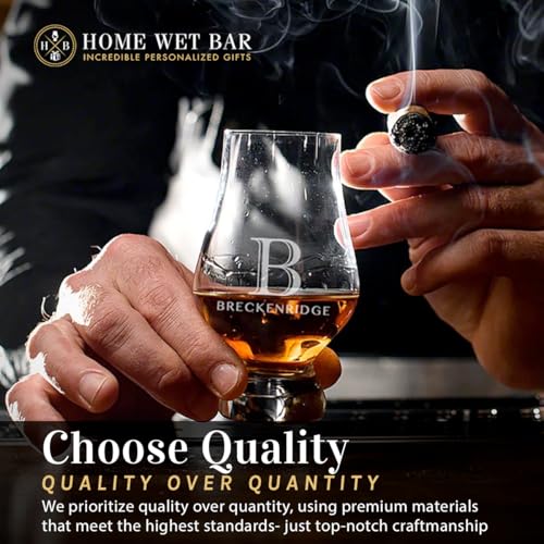 GLENCAIRN Personalized Whisky Glass - Custom Laser Engraved by Home Wet Bar | Perfect Glasses for the Current or Aspiring Whiskey Connoisseur, Set of 2