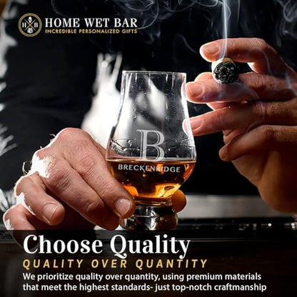 GLENCAIRN Personalized Whisky Glass - Custom Laser Engraved by Home Wet Bar | Perfect Glasses for the Current or Aspiring Whiskey Connoisseur, Set of 2