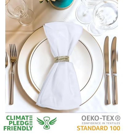 Urban Villa Cloth Napkins White Dinner 100% Cotton 18x18 Inches (Set of 6) - color: 001 White, size: 18" x 18" (Set of 6)