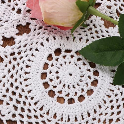 kilofly Handmade Crochet Cotton Rectangular Table Runner, 15 x 43 inch, White - color: White, size: 15 x 43 Inch