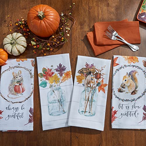 Park Designs Harvest Home Mason Jar Dishtowel, Thistle | Cotton | Mason Jar Print | Farmhouse Fall Kitchen Decor - color: Harvest Home Mason Jar Thistle Dishtowel