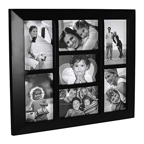 Malden International Designs Berkeley Black 7 Opening Collage Photo Wall Frame - color: Black, size: 7-Opening