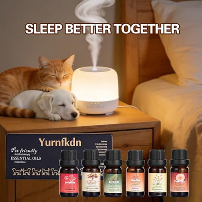 Pet Friendly Aromatherapy Essential Oils Collection,Safe for Dogs and Cats,Natural Relaxation and Stress Relief,Suitable for Aromatherapy Diffuser Bottles,Incense Sticks, and Candles Making (6, small) - size: 0.34 Fl Oz (Pack of 6)