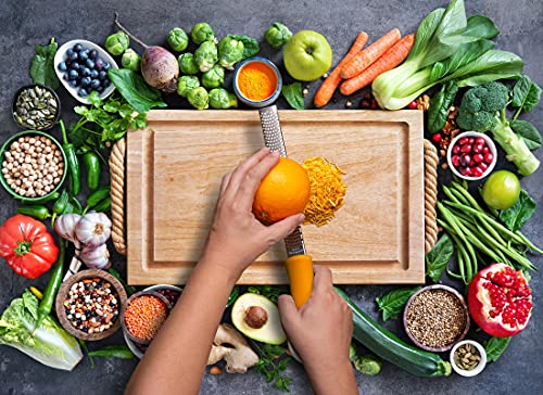 8-Inch Lemon Zester & Cheese Grater, 18/8 Stainless Steel, Orange | Fine 18/8 Stainless Steel Blade for Citrus, Parmesan, Ginger and Garlic, Soft Non-slip Handle, Cover, Dishwasher Safe - color: B-Orange