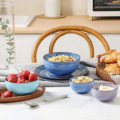 Selamica Ceramic Mini Bowls, 4 OZ Dipping Bowls, 3.5 Inch Gradient Blue Set of 6, Microwave & Dishwasher Safe - color: Gradient Blue, size: 4 Oz