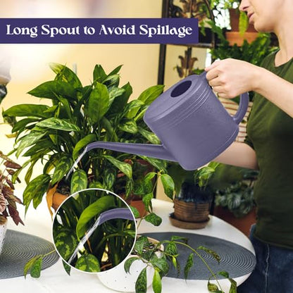 Grip Watering Can for Garden Indoor Plants Outdoor Plant House Flower - 1/4 Gallon - Purple - color: Purple