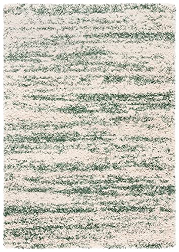 SAFAVIEH Hudson Shag Accent Rug 2x3, Plush Modern Ivory & Green SGH206Y - color: Ivory/Green, size: 2' x 3' (Rectangular)