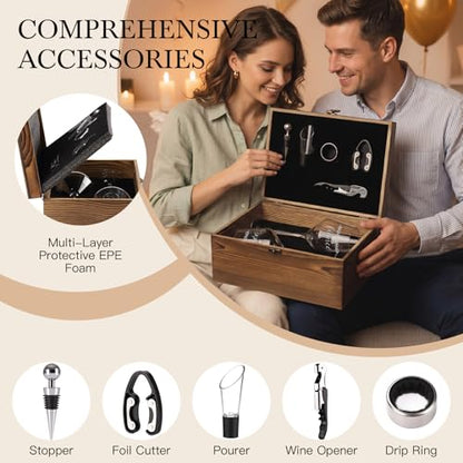 Engagement & Bridal Shower Gifts for Fiancé and Fiancée, Engraved Fiancé Fiancée Wine Glasses with 5-Piece Wine Accessory Kit (Fiance/Fiancee) - style: Fiance/Fiancee