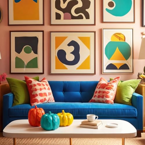 AceOrbit 3pcs Mid Century Modern Decor Fall Pumpkin Table Decor Medieval Resin Pumpkins for Fall Thanksgiving Home Tabletop, Shelf, Mantelpiece Centerpiece Autumn Harvest Party Decorations - style: Pumpkin