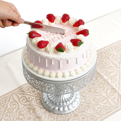 11 Pcs Silver Metal Cake Stand Set, Dessert Table Display Set for Party, Cupcake Stand and Candy Table Display Sets for Wedding, Birthday Celebration - color: Silver