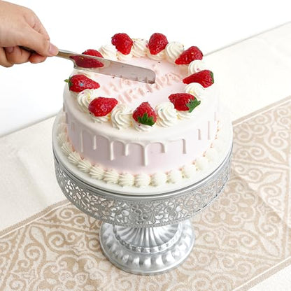 11 Pcs Silver Metal Cake Stand Set, Dessert Table Display Set for Party, Cupcake Stand and Candy Table Display Sets for Wedding, Birthday Celebration - color: Silver