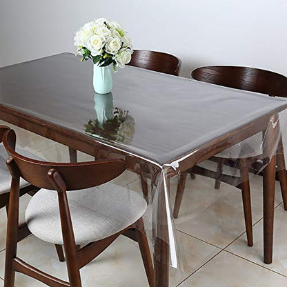 Walrus Clear Vinyl Tablecloth Protector Waterproof/Oil-Proof Plastic Rectangle Transparent Sheet Table Cover 54X84 Inch - size: 54" x 84" (Rectangular)