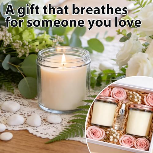 24 PCS 4oz White Soy Wax Candles, Classic Rose Scented Candle Gift Set | Warm & Cozy Bulk Favors | Perfect for Weddings, Housewarmings, Holiday Parties | Relaxing Rose Home Fragrance - color: Rose
