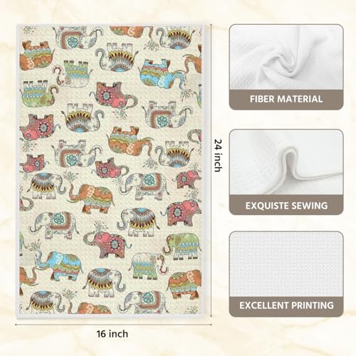 Elephants Kitchen Towels, Elephant Gifts Dish Towels for Kitchen, Highly Absorbent Hand Towel Tea Towel, Elephant Gift, 16 x 25 Inch Drying Towel Housewarming Gifts for Women Girls Sisters - color: Lm 314