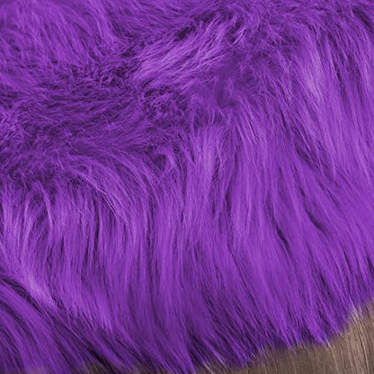 Latepis Small Furry 2x3 Purple Faux Fur Rug Fluffy Rugs Washable Shag AccentPlush Soft Rug for Bedroom Chair Seat Covers Throw Rugs Rectangle - color: Purple, size: 2' x 3' (Rectangular)