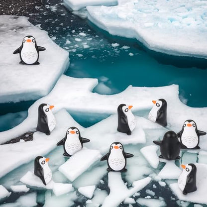 20Pcs Mini Penguin Figurines Resin Animal Statue Ornaments Tiny Potted Home Cake Decor DIY Crafts Accessories Garden Herd of Flat Back Cattle Fairy Outdoor Moss Micro Landscape Decoration