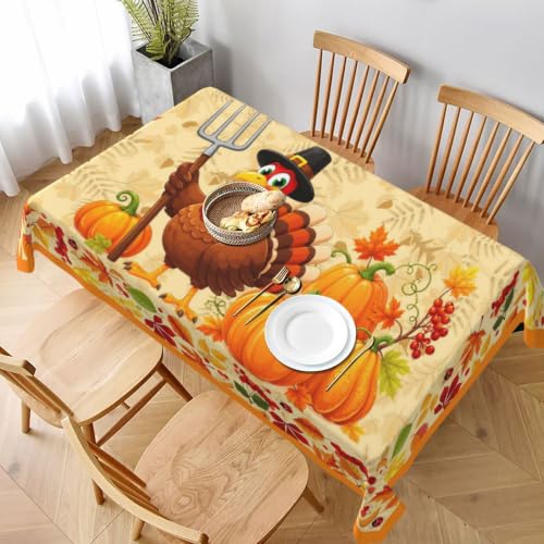 Thanksgiving Day Rectangle Tablecloth Washable Table Cloth 60x90 Inch Table Cover Waterproof for Decoration Kitchen Dining Room - color: Thanksgiving Day