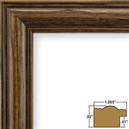 Craig Frames 440138 12 by 16-Inch Brown Picture Frame, Single White Collage Mat with 13 Openings - color: 13-Opening School Year Mat - 440138 Frame