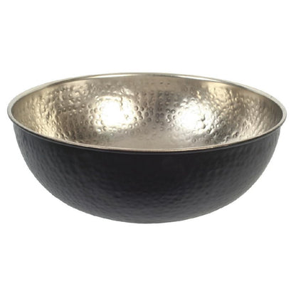 Hosley Metal Decorative Bowl Nickle & Black Finish, 10.25" Diameter – Perfect for Potpourri, LED Candles, Weddings, Centerpieces, Events & Home Décor - size: 10.25" Diameter x 1 count