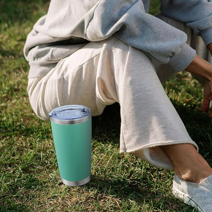 20oz Tumbler with Lid Stainless Steel Tumblers Insulated Mug Light Blue 12P - color: Light Blue