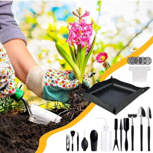 Transplanting Tool Flower Plant Transplanting Supplies | Small Garden Tools with Repotting Mat Professional Plant Care Kit for Indoor, Outdoor, Balcony, Greenhouse, Landscaping