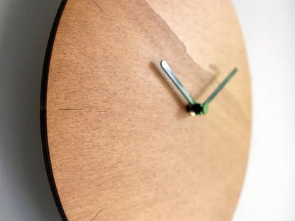 Minimalist Wooden Wall Clock, Modern Round Silent Non-Ticking Clock, Natural Wood Decorative Clock for Living Room Bedroom Office, 12 Inch