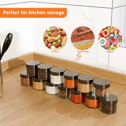 72PCS 3oz/88ml Plastic Jars with Screw On Lids Pressure Sensitive Seal,Clear Container for Storing Dry Food,Lotion, Makeup, Slime, Honey Jam, Cream, Butter,Black - color: Plastic-72Pack-Black