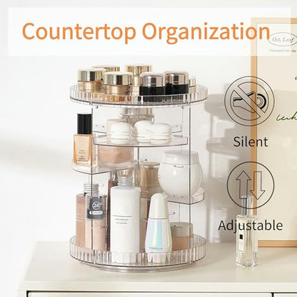 Clear Rotating Makeup Organizer,8 Adjustable Layers Vanity Organizer Skincare Storage,Cosmetic Display Case 360° Stabilizly Spinning Multi-Function Storage for Bathroom and Bedroom Countertop - size: Tall | 8 Tier