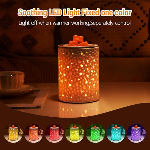 inrorans Wax Melt Warmer Ceramic Oil Burner with Timer Electric Candle Wax Melter with Led Coloful Changing Silicone Removeable Tray for Home Gifts-Planet - color: Planet