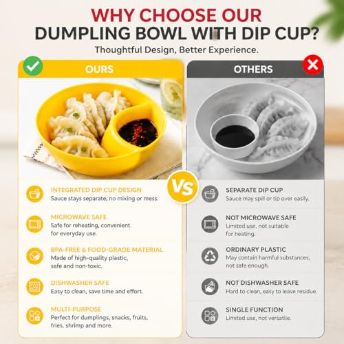 6 Colors Divided Snack Bowls, Anti Soggy Chip Dip Serving Dishes, Stackable Plastic Bowls, Microwave & Dishwasher Safe, Ideal for Home Party, Salad, Nuts, Salsa - color: Yellow